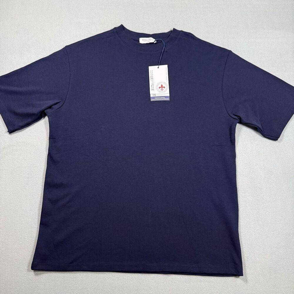 MIDA Undici Premium Cotton T-Shirt Men’s M Navy Blue Made in Italy NWT